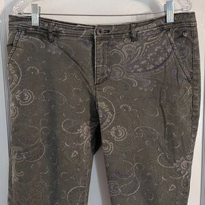 Anthropologie Pilcro and the Letterpress Green Paisley Chino Pants